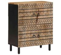 Vidaxl Buffet 60x33,5x75 Cm Bois De Manguier Brut Massif Multicolore