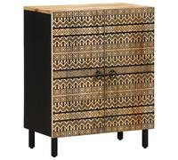 Vidaxl Buffet 60x33,5x75 Cm Bois De Manguier Brut Massif Multicolore