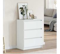 vidaXL Buffet 801382 60x35x76 cm bois reconstitué blanc 3 tiroirs