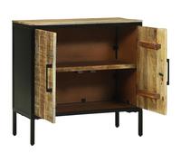 Buffet Bas - vidaXL - Bois Massif Mangue - Cadre Fer - Finition Mate - Design Rustique