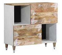 vidaXL Buffet 80x33,5x75 cm bois massif de manguier, armoire, placard, buffet haut, armoire latérale, armoire de rangement, 4018691