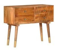 Buffet Armoire de Rangement Meuble de Rangement avec 3 Tiroirs Stockage Salon Maison Intérieur 85x40x70 cm Bois de Manguier Solide