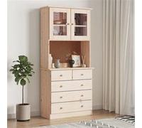 Vidaxl Buffet Alta 77x35x165 Cm Bois Massif De Pin Marron