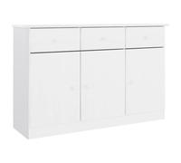 Vidaxl Buffet Alta Blanc 112x35x73 Cm Bois Massif De Pin Blanc