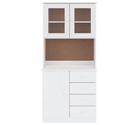 Vidaxl Buffet Alta Blanc 77x35x165 Cm Bois Massif De Pin Blanc