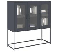 Buffet noir 100,5x39x107 cm acier laminé à froid meuble de rangement vidaXL