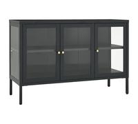 Vidaxl Buffet Anthracite 105x35x70 Cm Acier Et Verre Multicolore