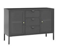 Vidaxl Buffet Anthracite 105x35x70 Cm Acier Et Verre Trempé Multicolore