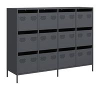 vidaXL Buffet 3307175, anthracite 135x39x103,5 cm, acier laminé à froid