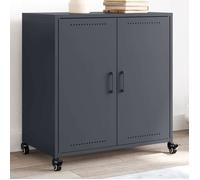 vidaXL Buffet Armoire avec porte - Placard de rangement acier Anthracite 68x39x72 cm
