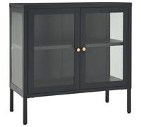 Vidaxl Buffet Anthracite 70x35x70 Cm Acier Et Verre Gris