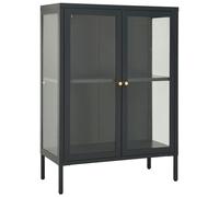 Vidaxl Buffet Anthracite 75x35x105 Cm Acier Et Verre Multicolore