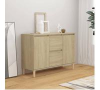 vidaXL Buffet, Armoire avec 2 Tiroirs et 2 Portes, Meuble de Rangement, Organisateur de Salle de Séjour, Scandinave, Chêne 806106
