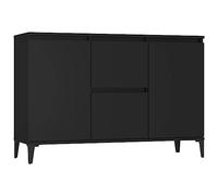 vidaXL Buffet, Armoire avec 2 Tiroirs et 2 Portes, Meuble de Rangement, Organisateur de Salle de Séjour, Industriel, Noir Bois d'Ingénierie