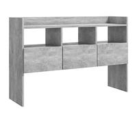 vidaXL Buffet, Armoire avec 3 Compartiments et 3 Tiroirs, Meuble de Rangement, Organisateur de Salle de Séjour, Moderne, Gris Béton Bois d'Ingénierie