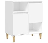 vidaXL Buffet, Armoire avec 4 Compartiments et 2 Portes, Meuble de Rangement, Organisateur de Salle de Séjour, Scandinave, Blanc Bois d'Ingénierie