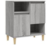 vidaXL Buffet, Armoire avec 4 Compartiments et 2 Portes, Meuble de Rangement, Organisateur de Salle de Séjour, Scandinave, Sonoma Gris Bois d'Ingénierie