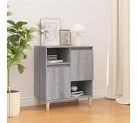 Buffet, Armoire avec 4 Compartiments et 2 Portes, Meuble de Rangement, Organisateur de Salle de Séjour, Scandinave, Sonoma Gris Bois d'Ingénierie