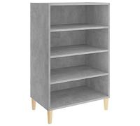 vidaXL Buffet, Armoire avec 4 Étagères, Meuble de Rangement, Organisateur de Salle de Séjour Salon, Scandinave, Gris Béton Bois d'Ingénierie
