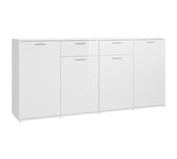 Buffet Blanc Brillant 160x36x75 Cm Aggloméré - Vidaxl Blanc
