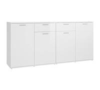 Buffet Blanc Brillant 160x36x75 Cm Aggloméré - Vidaxl Blanc