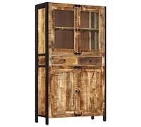 Buffet, Armoire avec Compartiments, Meuble de Rangement Salon Salle de Séjour Intérieur, Industriel, Bois de Manguier Brut Massif
