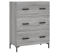 vidaXL Buffet avec pieds 3 tiroirs – Commode de rangement moderne Sonoma gris