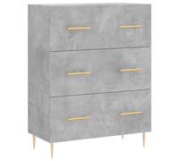 vidaXL Buffet / Armoire 3 tiroirs avec pieds – Moderne Gris béton Bois d'ingénierie