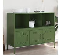 vidaXL Buffet, Armoire avec Pieds et Compartiments, Placard avec Porte, Meuble de Rangement Salon Intérieur, Vert Olive 843094