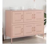 vidaXL Buffet, Armoire avec Pieds et Compartiments, Placard avec Porte, Meuble de Rangement Salon Intérieur, Rose 100,5x39x79 cm Acier