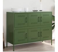 vidaXL Buffet 843100 - Armoire avec pieds et compartiments, placard avec porte, Vert olive