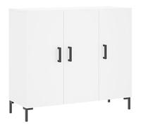 vidaXL Buffet, Armoire avec Pieds et Portes, Meuble de Rangement, Organisateur de Salon Intérieur, Moderne, Blanc Bois d'Ingénierie