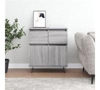 vidaXL Buffet, Armoire avec Pieds, Meuble de Rangement, Organisateur de Salon Salle de Séjour Maison Intérieur, Sonoma Gris Bois d'Ingénierie 831122 Gris G