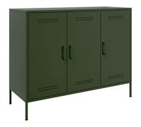 vidaXL Buffet, Armoire avec Pieds, Placard avec Porte, Meuble de Rangement Salon Chambre à Coucher Intérieur, Vert Olive 100,5x39x79 cm Acier