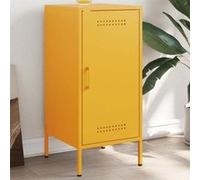 vidaXL Buffet, Armoire avec Pieds, Placard avec Porte, Meuble de Rangement Salon Chambre à Coucher Intérieur, Jaune Moutarde 36x39x79 cm Acier