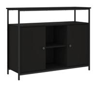 Vidaxl Buffet Noir 100x35x80 Cm Bois D'ingénierie Marron