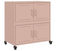 Vidaxl Buffet Rose 68,5x39x72 Cm Acier Laminé À Froid Multicolore