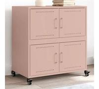 Vidaxl Buffet Rose 68,5x39x72 Cm Acier Laminé À Froid Multicolore