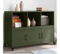 Vidaxl Buffet Vert Olive 100,5x39x72 Cm Acier Laminé À Froid Multicolore