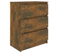 vidaXL Buffet Armoire de Rangement Meuble de Rangement Armoire Latérale Salle de Séjour Salon Intérieur Chêne Fumé 60x35x76 cm Bois d'Ingénierie