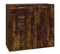 vidaXL Buffet Armoire de Rangement Meuble de Rangement Armoire Latérale Salle de Séjour Salon Intérieur Chêne Fumé 80x36x75 cm Bois d'Ingénierie