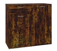 vidaXL Buffet Armoire de Rangement Meuble de Rangement Armoire Latérale Salle de Séjour Salon Intérieur Chêne Fumé 80x36x75 cm Bois d'Ingénierie