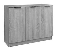 vidaXL Buffet Sonoma - 90,5x30x70 cm - Bois d'ingénierie - 3 portes - Contemporain - Gris
