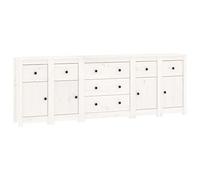 vidaXL Buffet Armoire de Rangement Organisateur de Maison Armoire de Salon Meuble de Salle de Séjour Intérieur Blanc 230x35x80 cm Bois Massif de Pin