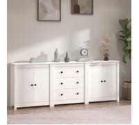 Vidaxl Buffet Blanc 210x35x80 Cm Bois Massif De Pin Blanc