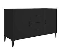 vidaXL Buffet Armoire de Rangement Organisateur de Maison Meuble de Rangement Armoire de Salon Intérieur Noir Bois d'Ingénierie 100x36x60 cm