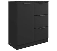 vidaXL Buffet Armoire de Rangement Organisateur de Maison Meuble de Rangement Armoire de Salon Intérieur Noir Bois d'Ingénierie 60x30x70 cm
