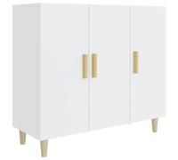 vidaXL Buffet Armoire de Rangement Organisateur de Maison Meuble de Rangement Armoire de Salon Intérieur Blanc 90x34x80 cm Bois d'Ingénierie