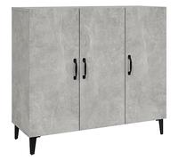 vidaXL Buffet Armoire de Rangement Organisateur de Maison Meuble de Rangement Armoire de Salon Intérieur Gris Béton Bois d'Ingénierie 90x34x80 cm