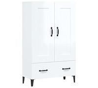 vidaXL Buffet Armoire de Rangement Organisateur de Maison Meuble de Salle de Séjour Intérieur Blanc Brillant 70x31x115 cm Bois d'Ingénierie